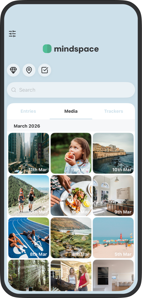 Mindspace media gallery on iPhone